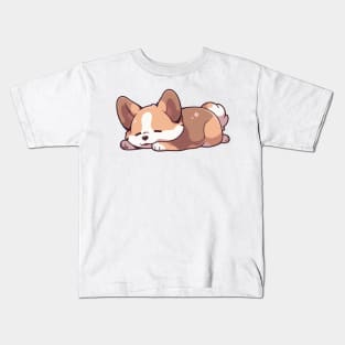 Cute Corgi Dog Sleeping Kids T-Shirt